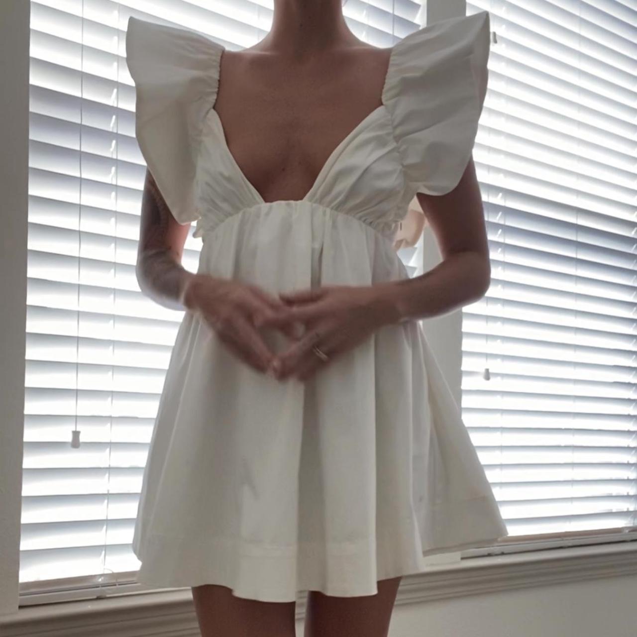 FOR LOVE AND LEMONS CLEMENTINE MINI DRESS IN WHITE... Depop