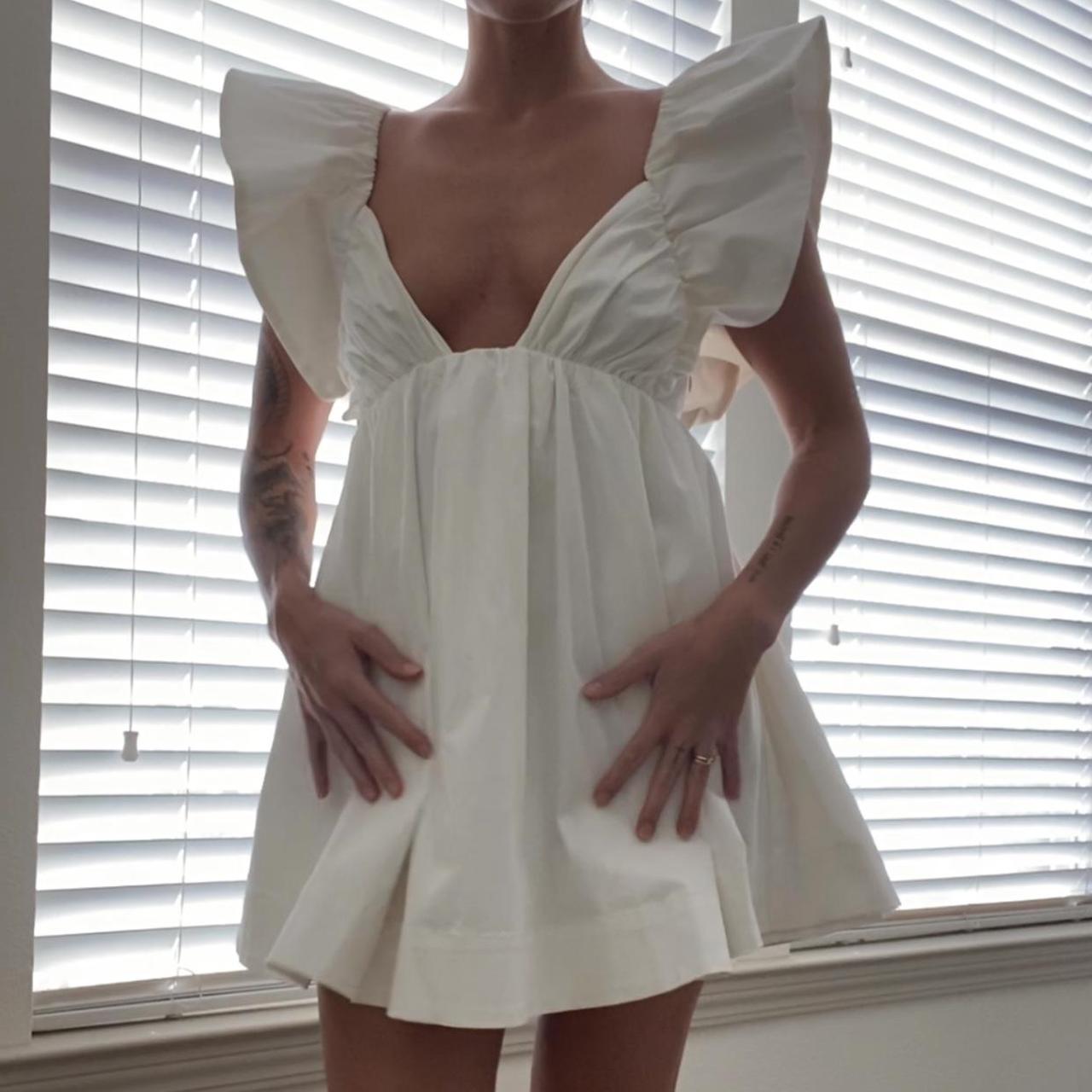 FOR LOVE AND LEMONS CLEMENTINE MINI DRESS IN WHITE... Depop