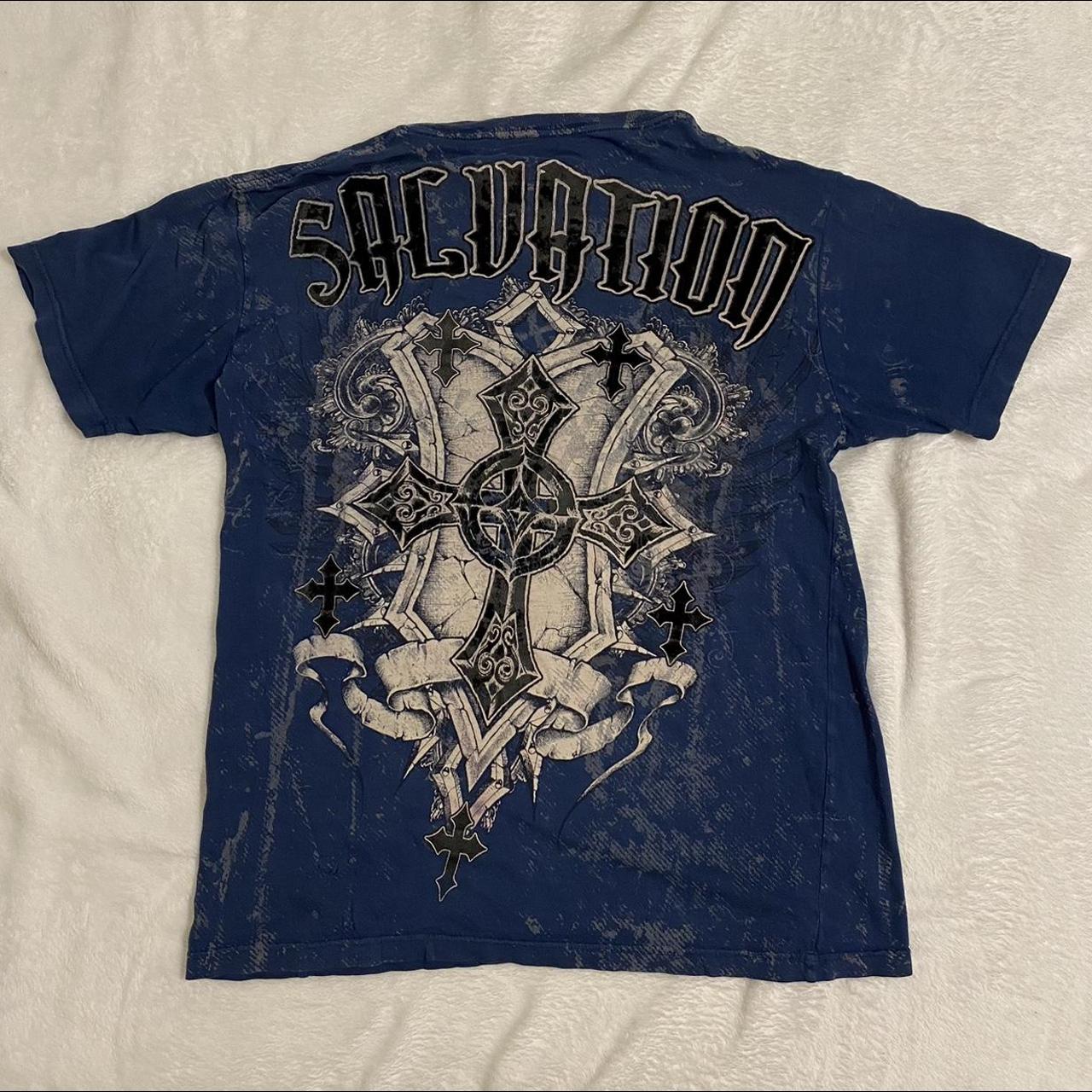 Blue raw state by affliction double sided with... - Depop