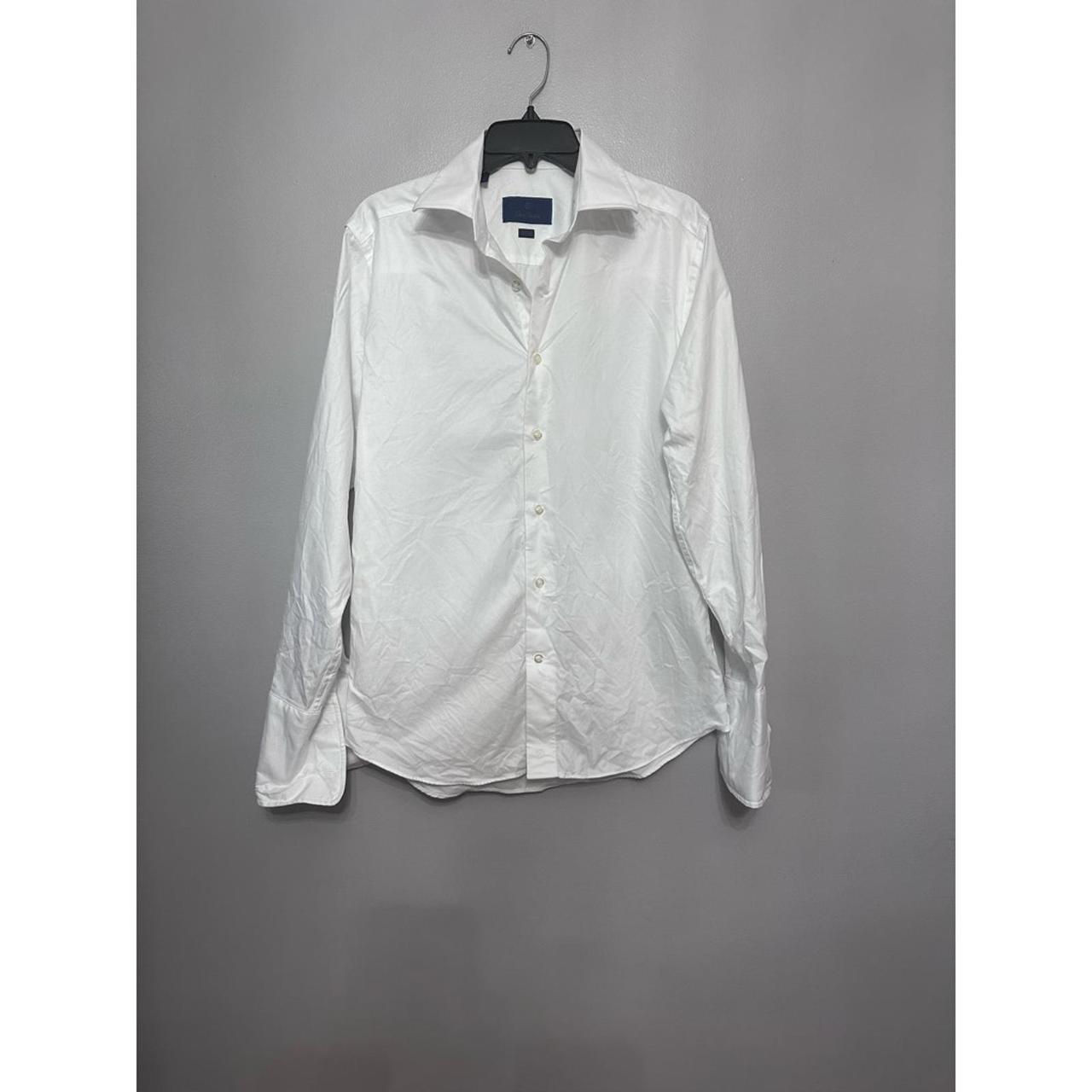 David Donahue Mens Button Up Dress Shirt White... - Depop