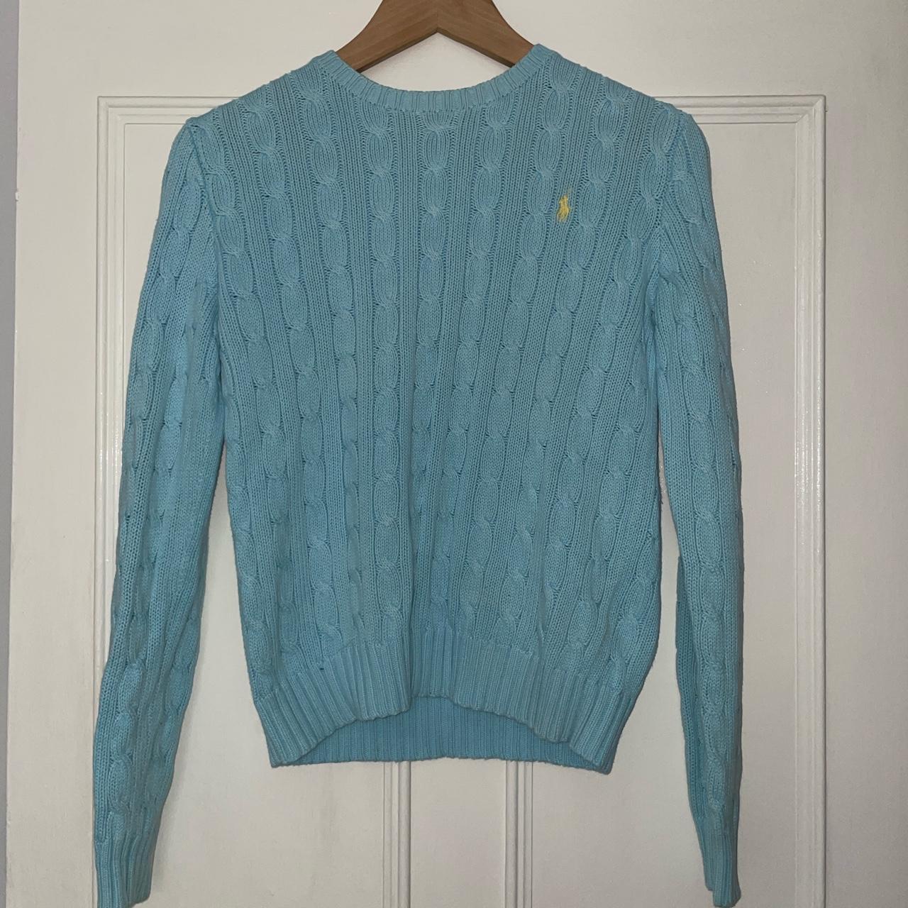 Light Blue Ralph Lauren Cable Knit Jumper. Size S.... - Depop