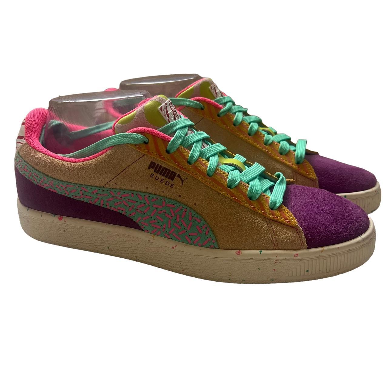 Puma purple hot sale suede sneakers