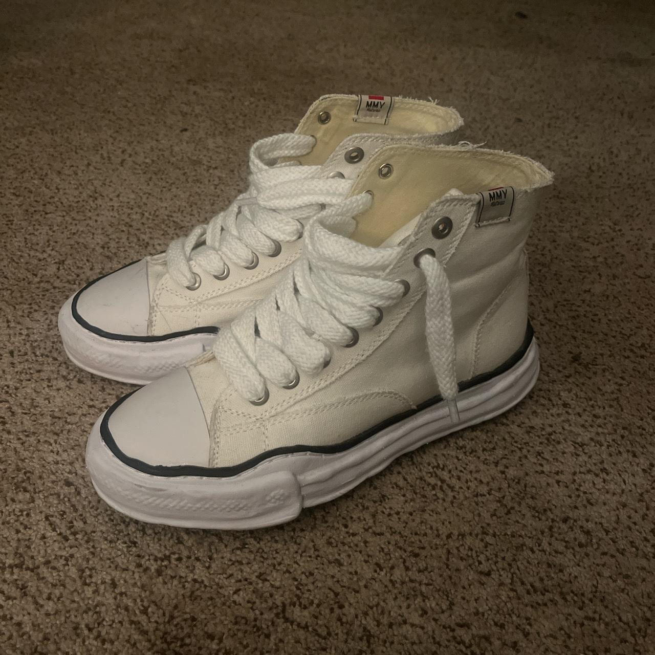 WHITE HIGHTOP MAISON MIHARAS... - Depop