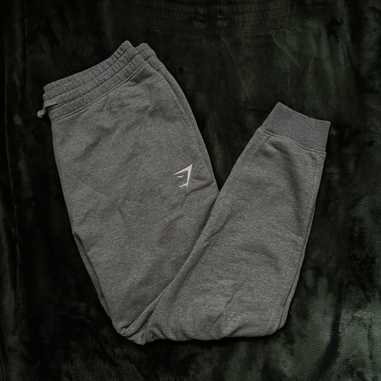 Gymshark Men's Grey and White Joggerstracksuits Depop