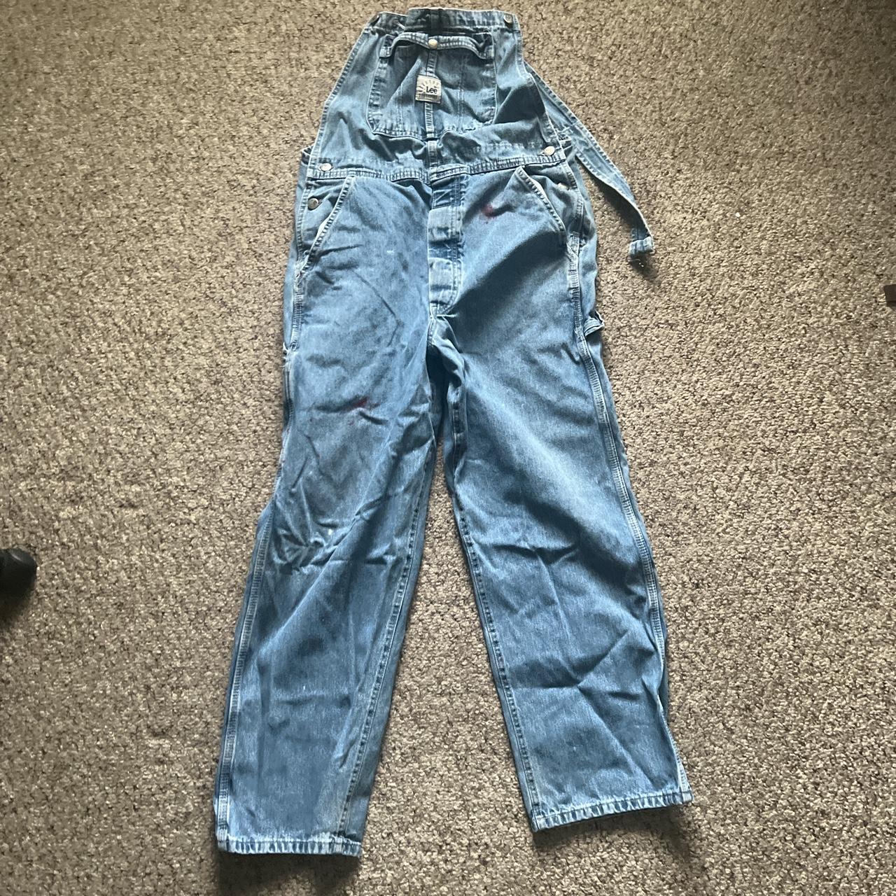 Awesome pair of vintage Lee dungaree overalls in a... - Depop