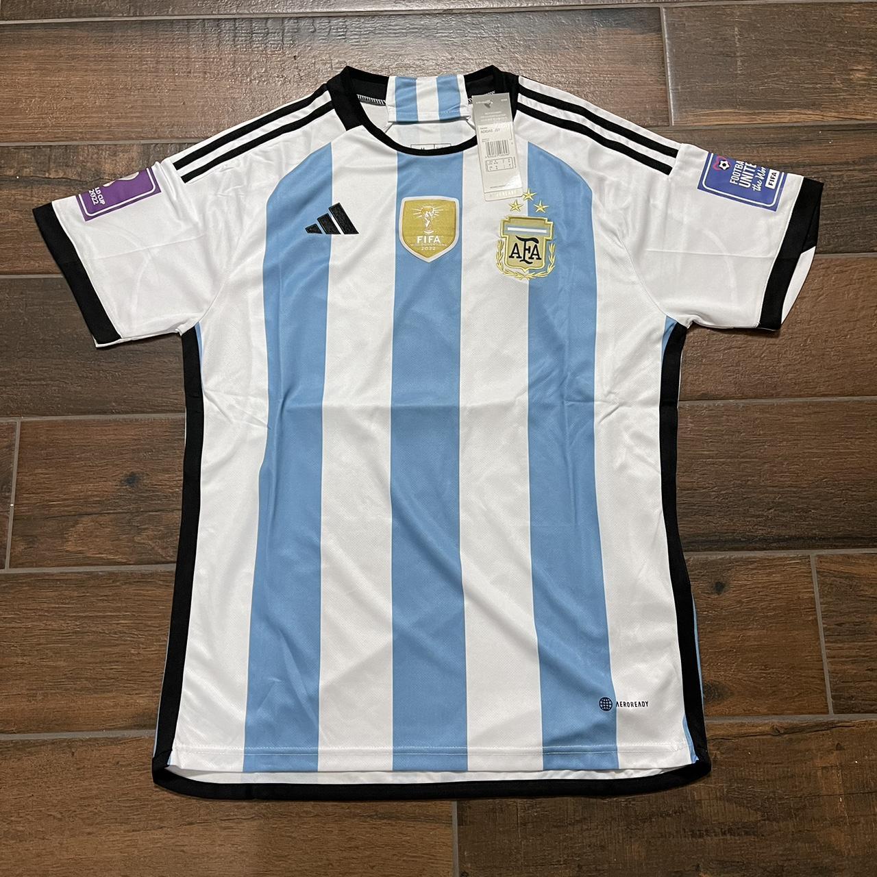 Argentina Away Soccer Jersey Messi #10 World Cup - Depop