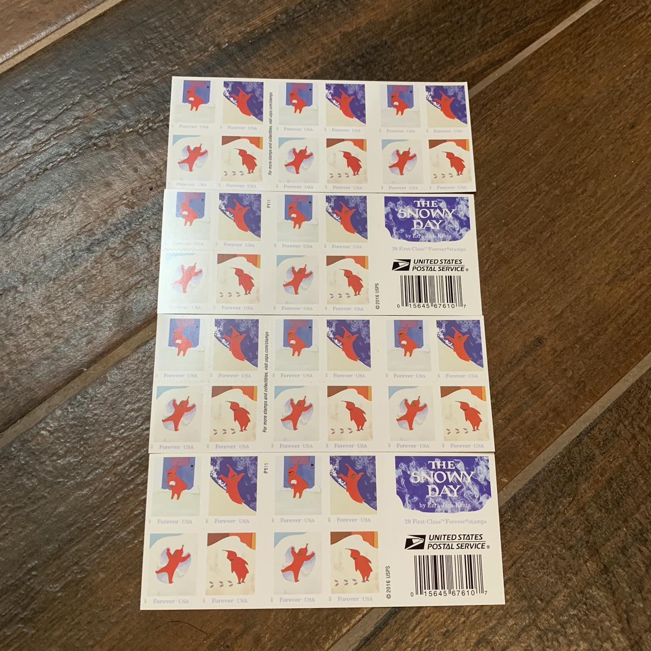 80 Snowy Day Forever Stamps Real stamps use ink - Depop