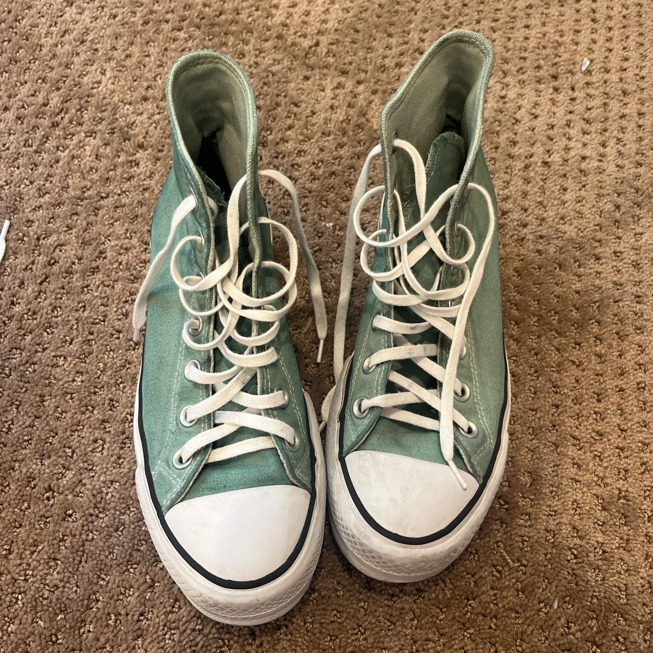 Platform green converse (dyed them green, used to be... - Depop