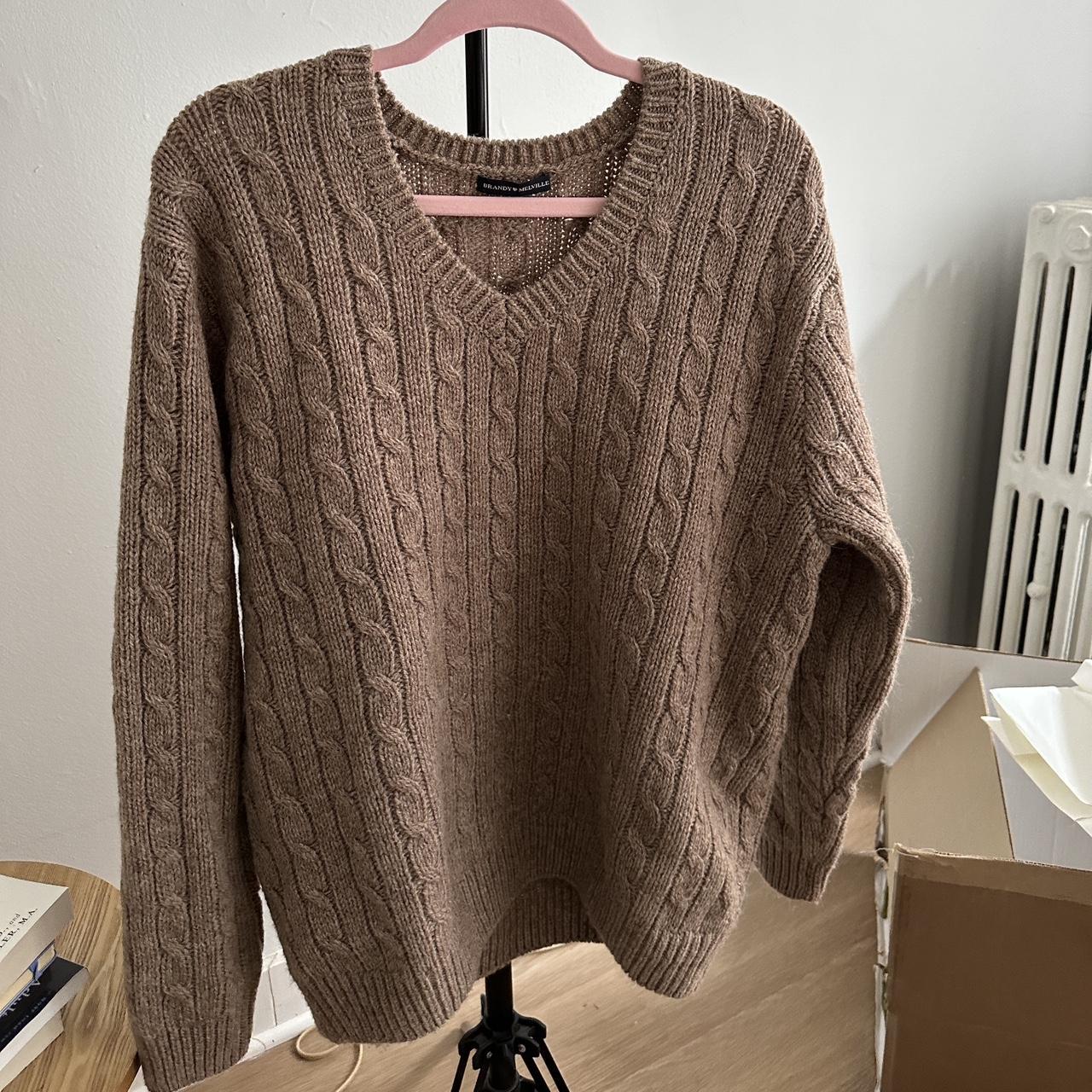 Brandy Melville Oversized Knit Sweater Size S Depop   P0 