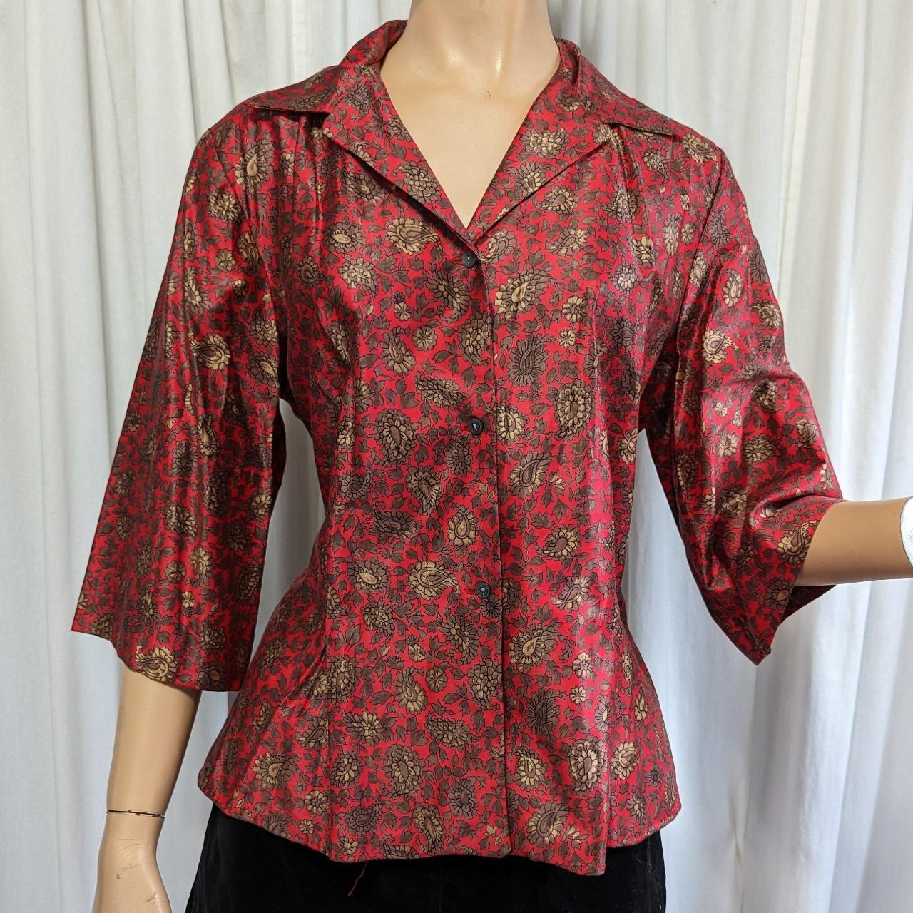 1970s Sears Roebuck paisley button up shirt Unknown... - Depop