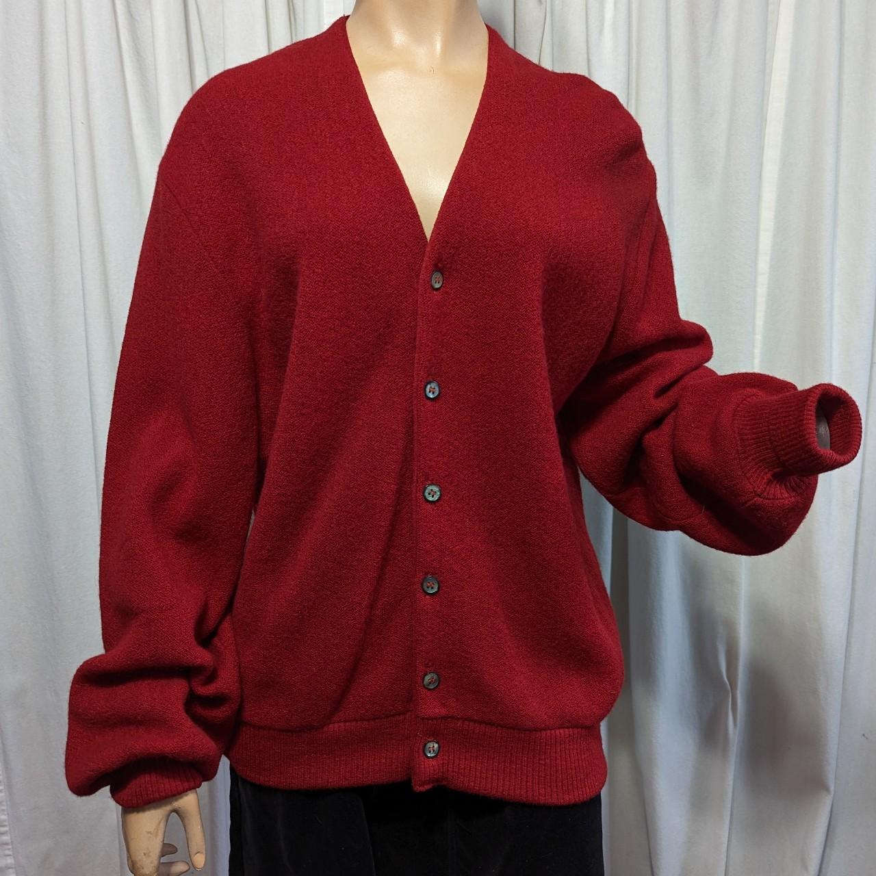 Men's Red Cardigan Depop
