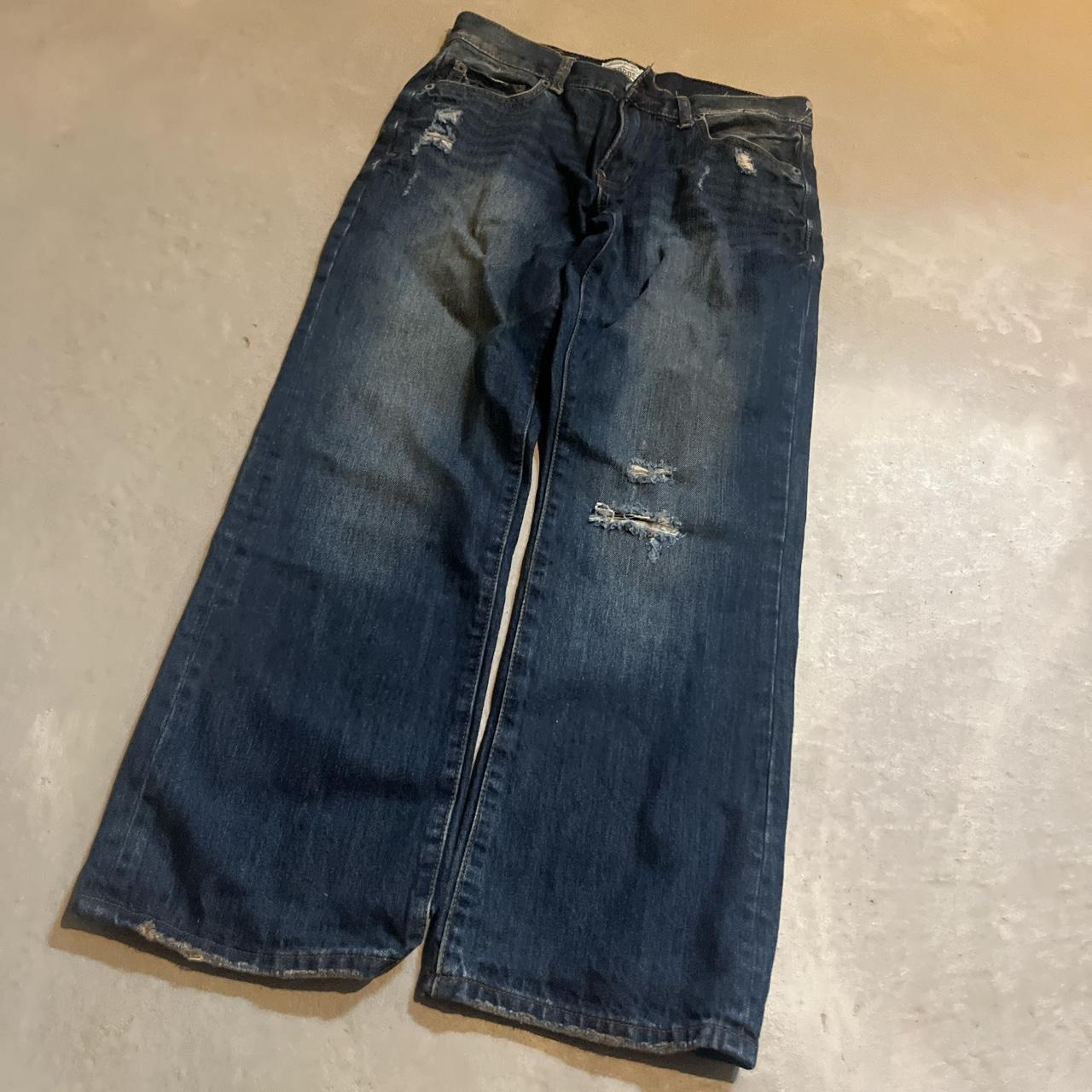 Vintage y2k slight baggy Jeans Size 28/28 9 inch... - Depop