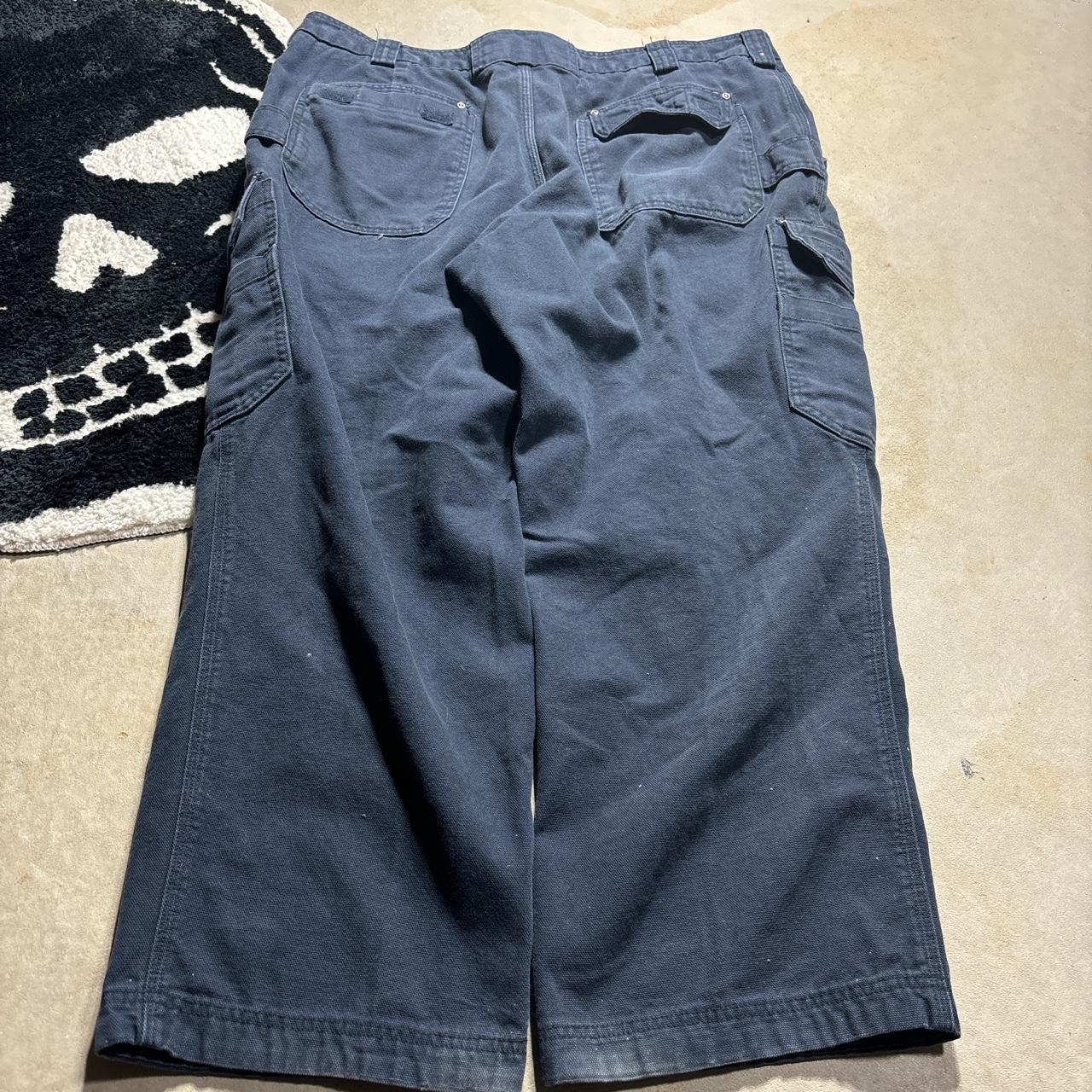 y2k baggy double knee pants heavy duty high... - Depop