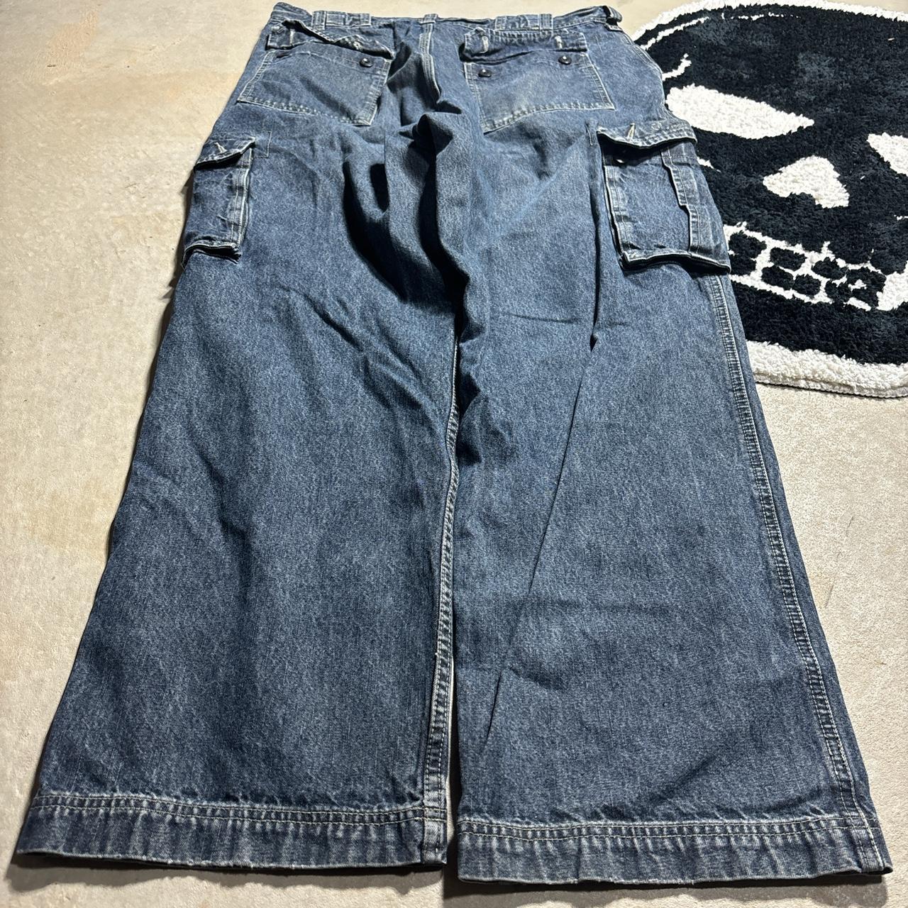 y2k grunge baggy cargo jeans size - 36/34 leg... - Depop