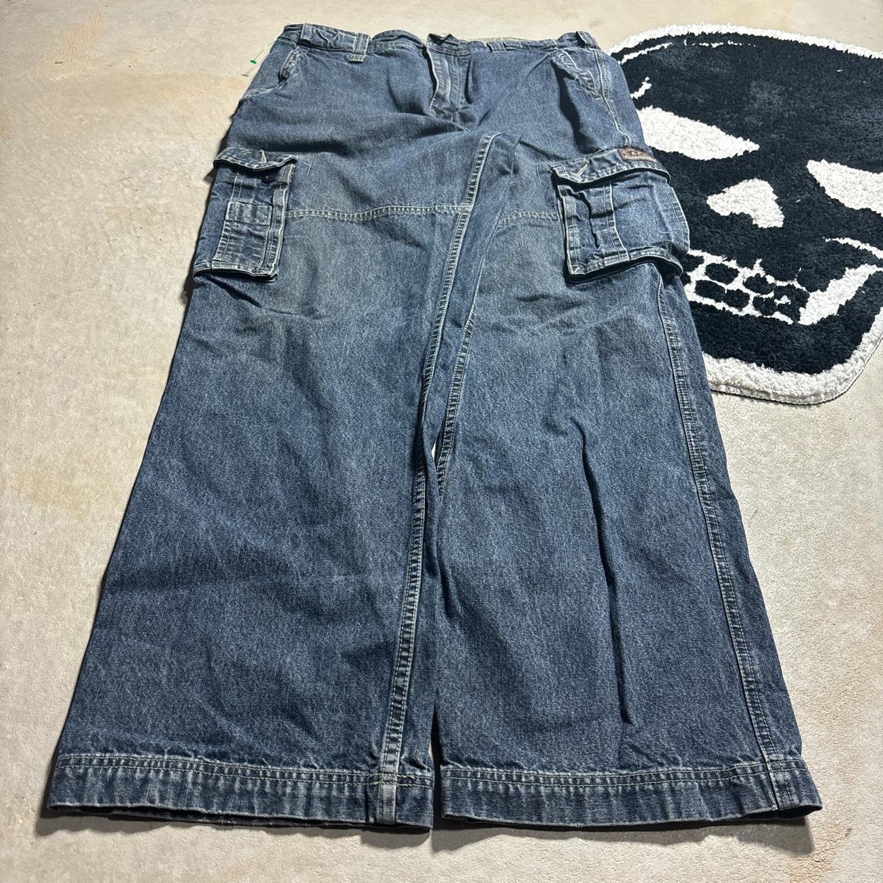 y2k grunge baggy cargo jeans size - 36/34 leg... - Depop