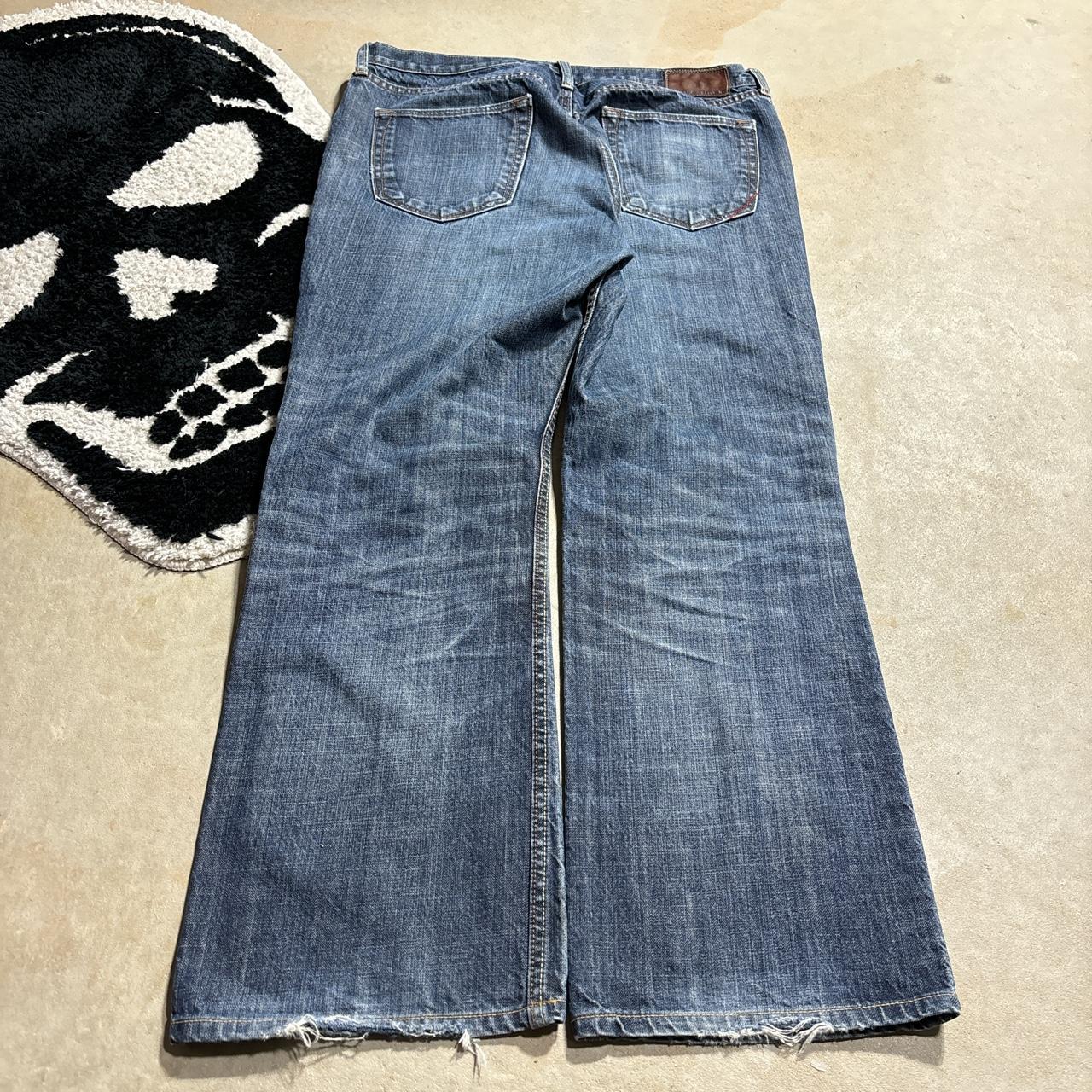 y2k grunge bootcut jeans size - 34/30 leg opening... - Depop