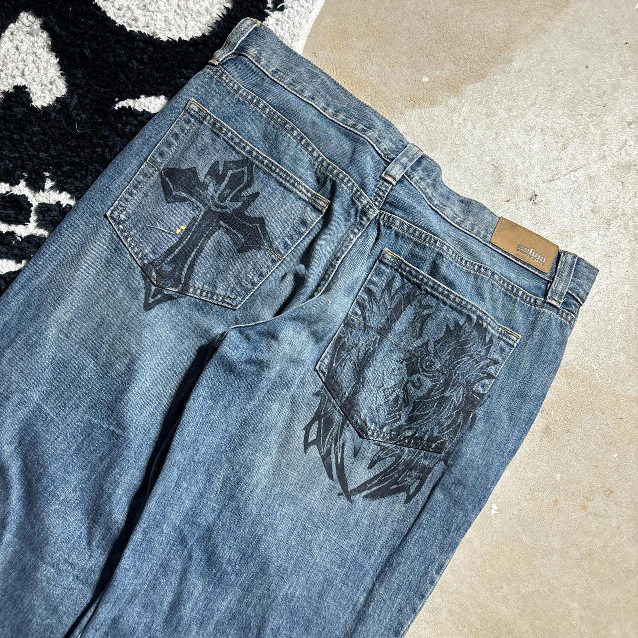 y2k grunge baggy jeans size - 34/34 leg opening - ... - Depop