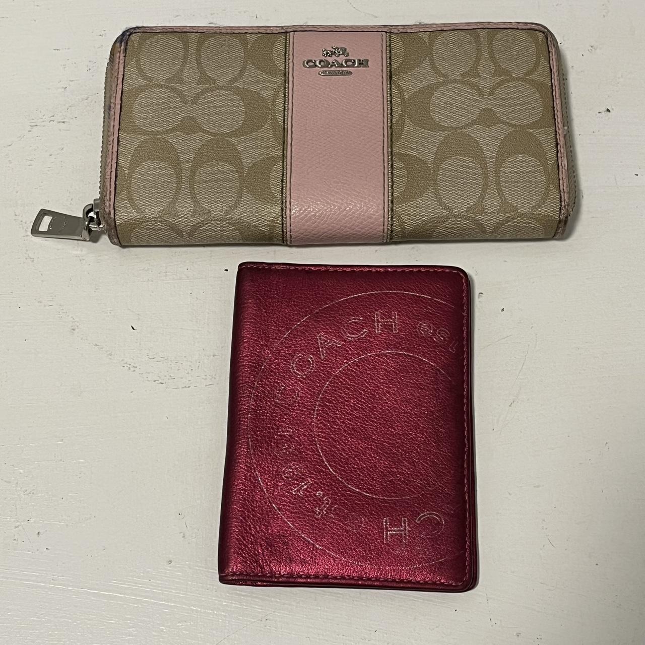 Coach Signature C Canvas Corner Zip Wallet Hot Pink Depop