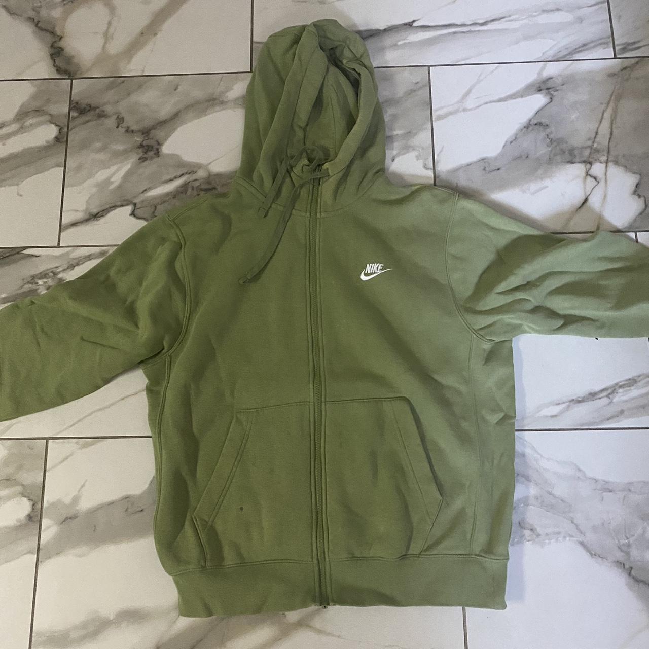 mens green nike zip up hoodie