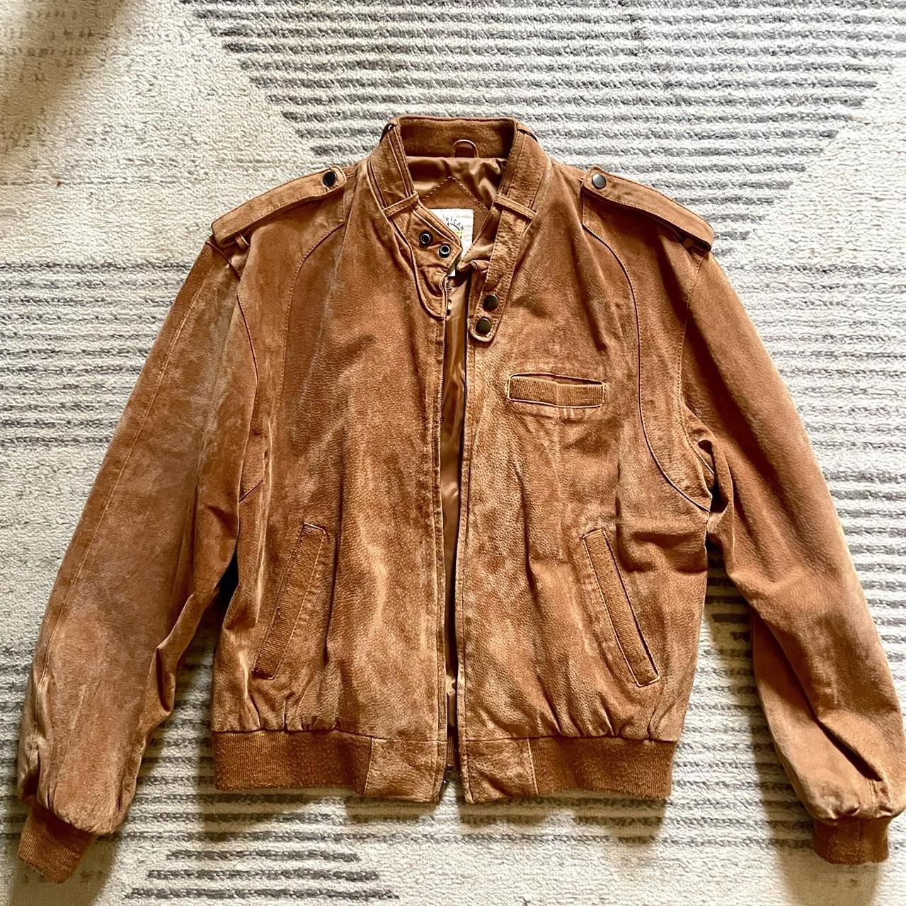 NY Giants Leather Bomber Jacket. Amazing details and - Depop