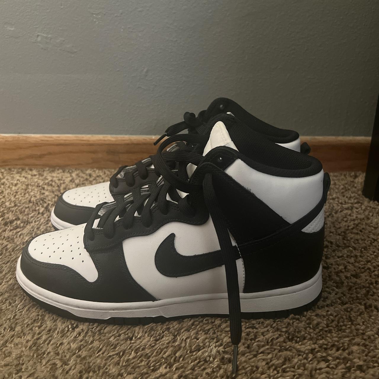 Dunk high ‘Black White’ US M 7.5 Worn once or twice... - Depop