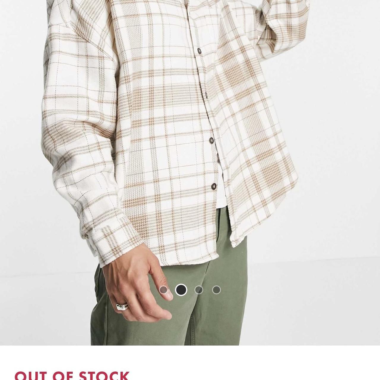 ASOS DESIGN volume overshirt in ecru and Depop