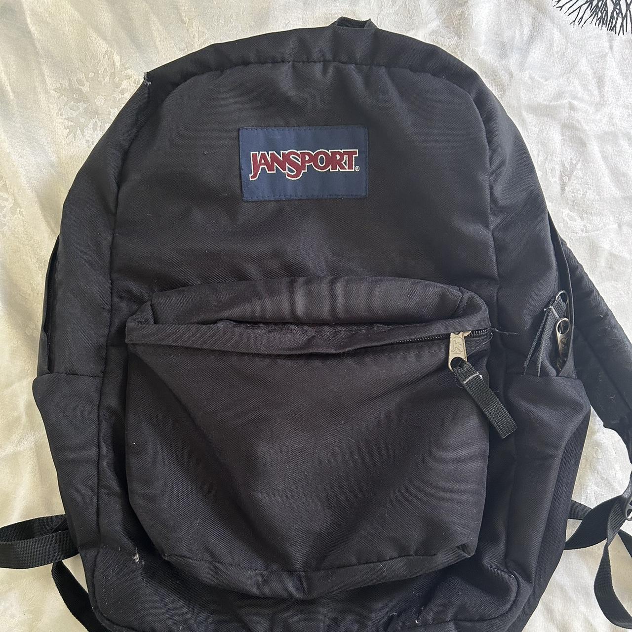 Black Jansport Backpack.FULL SIZE - Depop