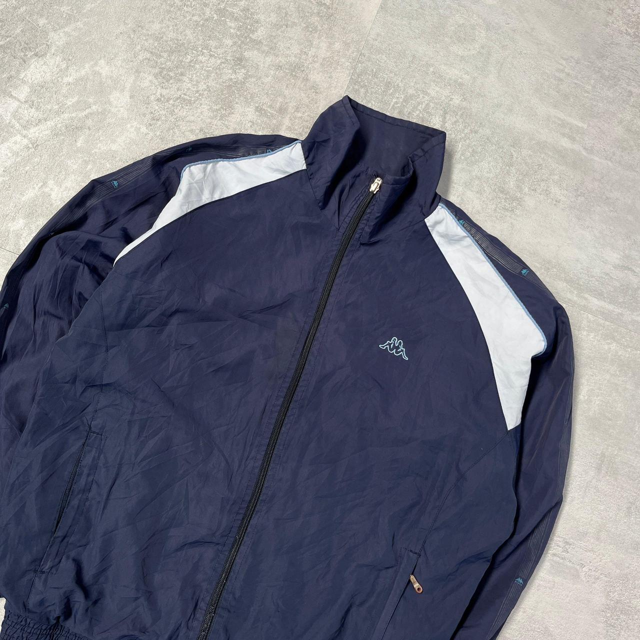 Vintage Navy Kappa Windbreaker Jacket XL Please... - Depop