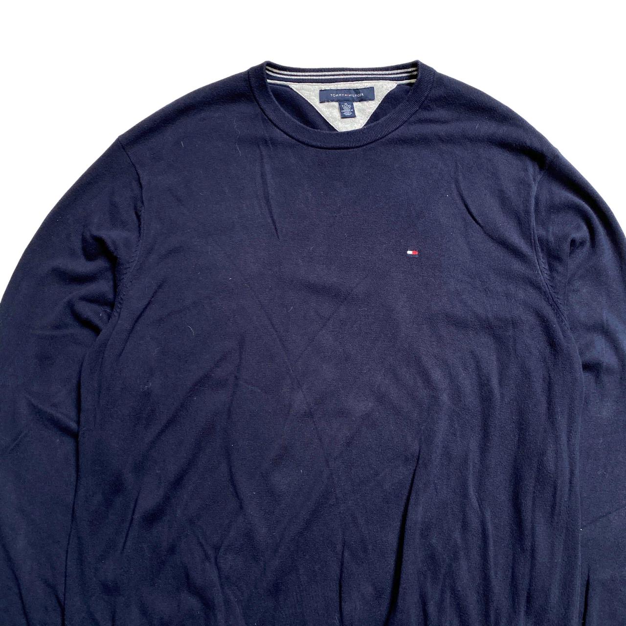 Tommy Hilfiger Blue Knitwear Sweater Men's... - Depop