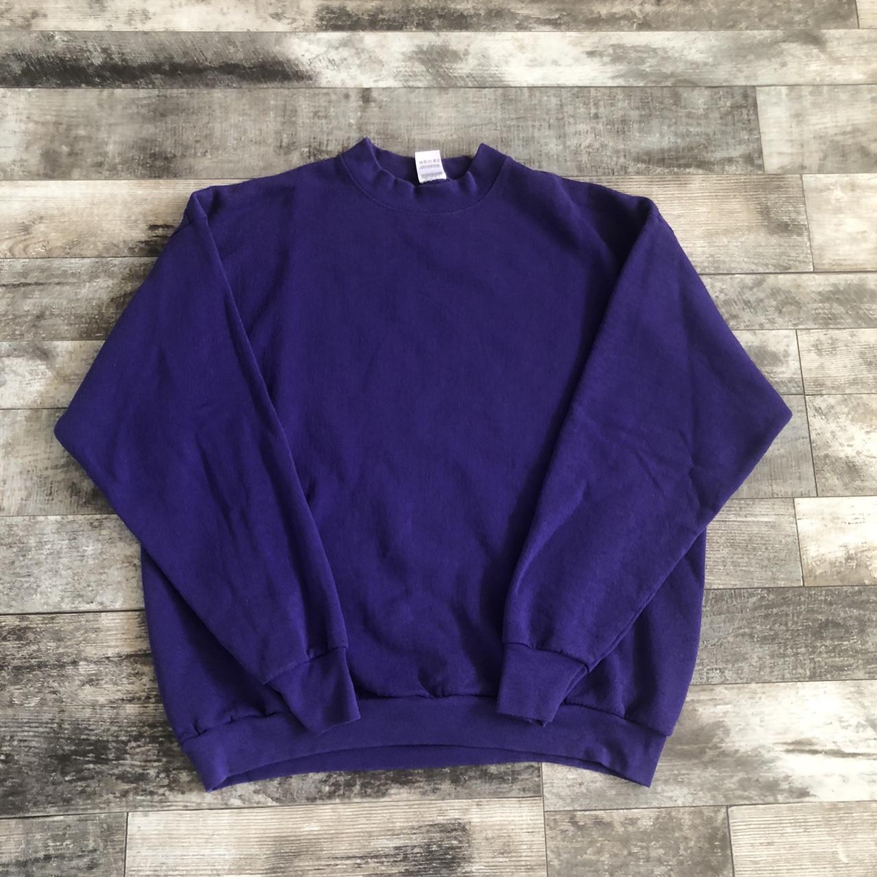 Vintage Purple Essential Crewneck Sweatshirt Size... - Depop