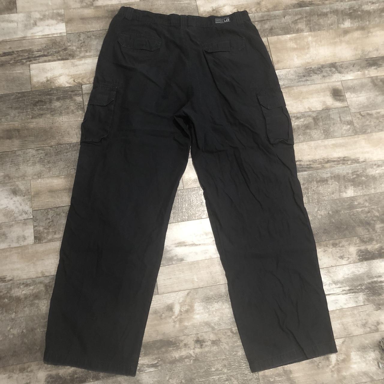 Vintage UrgentGear Black Baggy Cargo Pants Size 38 x... - Depop