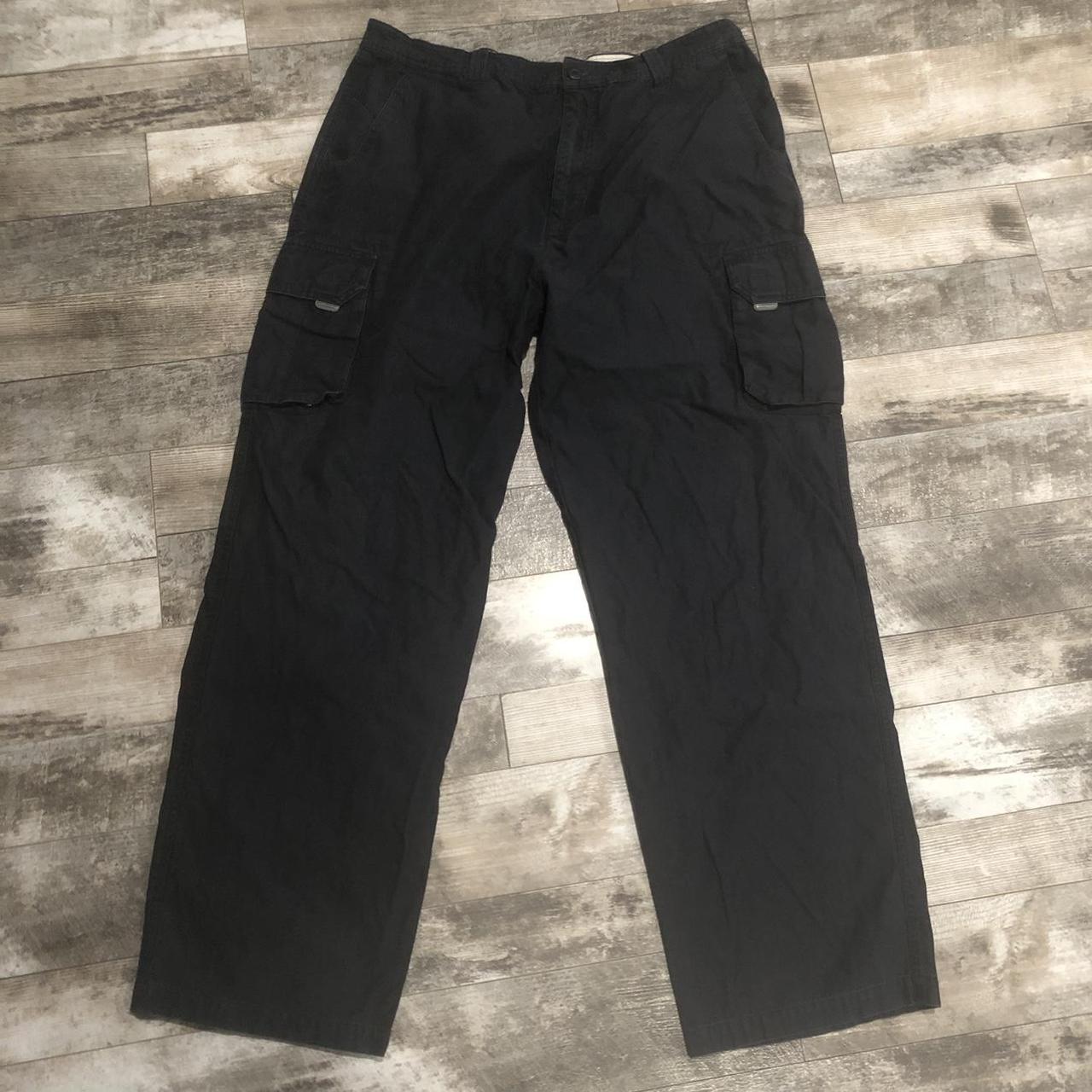 Vintage UrgentGear Black Baggy Cargo Pants Size 38 x... - Depop