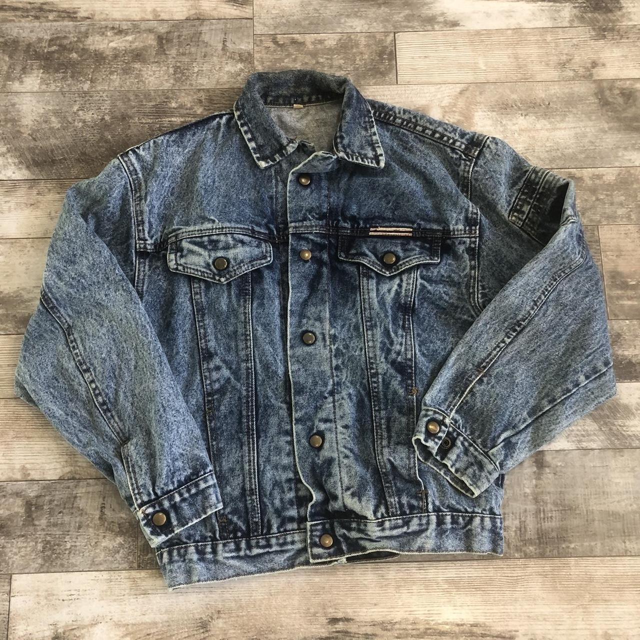 Vintage Acid Wash Jean Jacket Size M/S #Vintage... - Depop