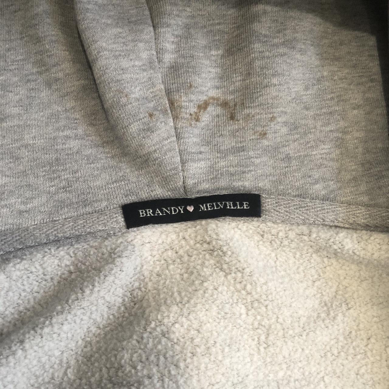 Grey Heavyweight Brandy Melville Zip Up Hoodie One... Depop