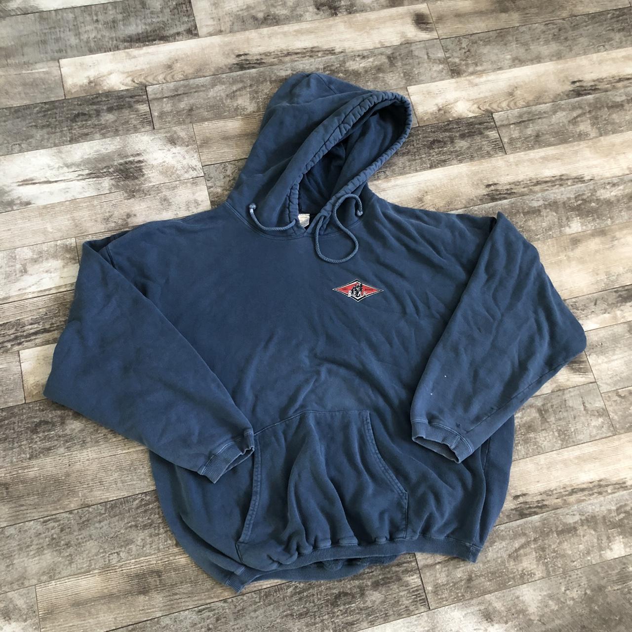 Vintage Y2K Blue Bear Surf Boards Sunfaded Hoodie... - Depop