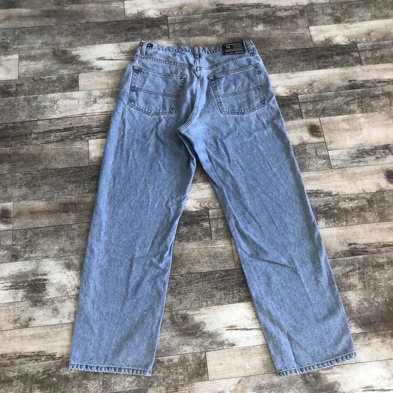 Vintage Y2K Polo Ralph Lauren Baggy Blue Jeans Size... - Depop