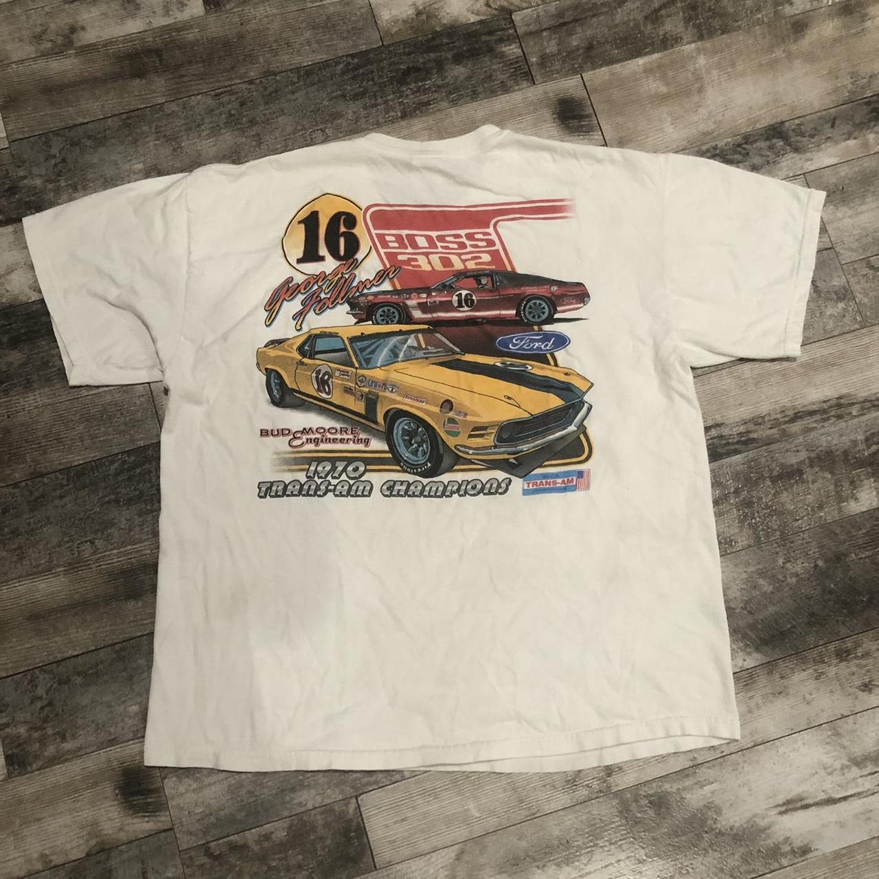 Vintage Y2K Nascar Racing styled Car Graphic Tee... - Depop