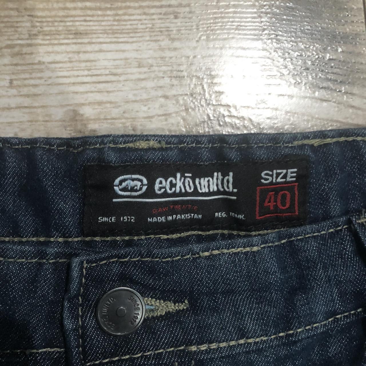 Vintage Y2K Ecko Unltd Baggy Jean Short Jorts Size... - Depop