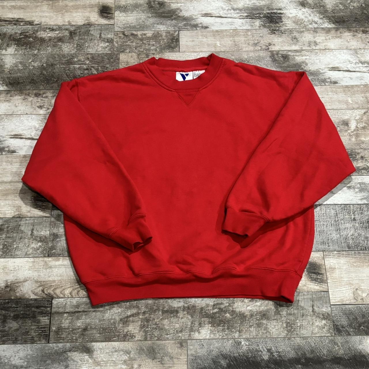 Vintage Y K Red Vos Blank Essential Crewneck Depop