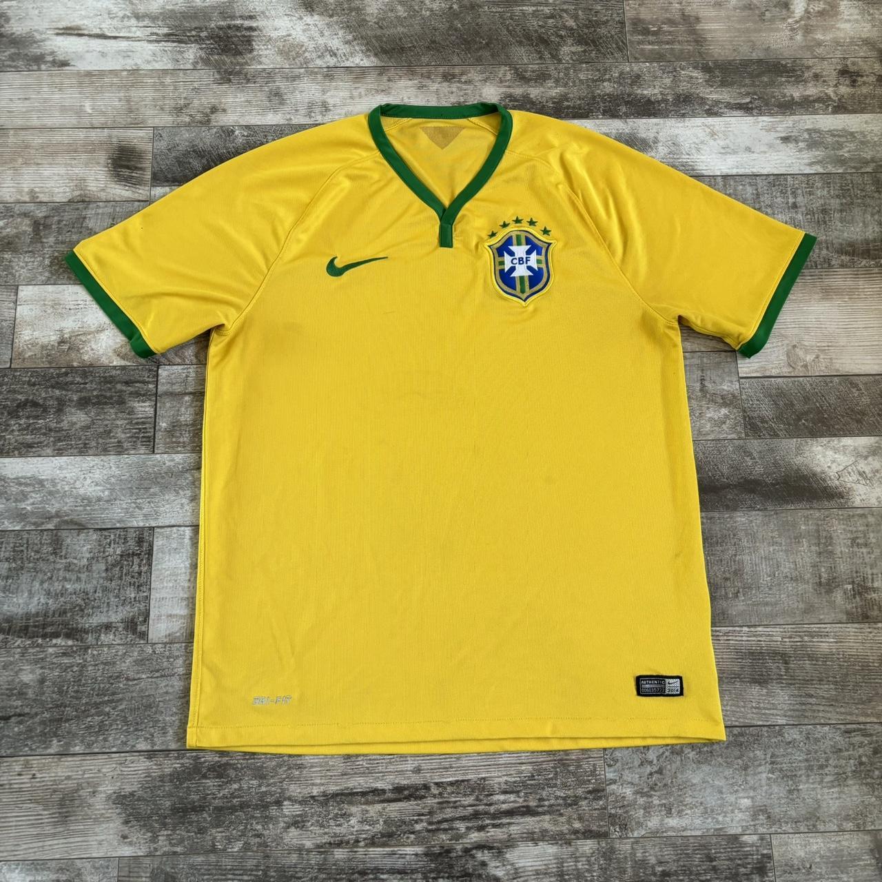 Vintage Y2K Nike Brazil 2014 Soccer Futbol Home... - Depop