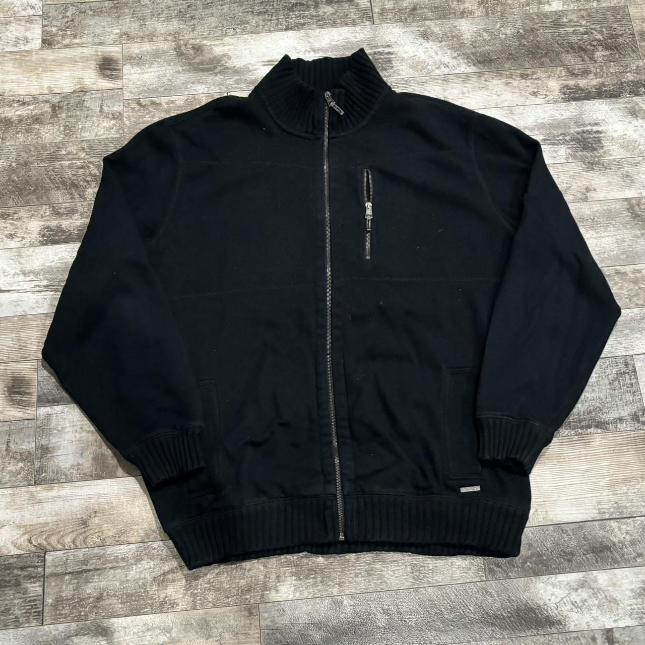 Vintage Y2K Black Calvin Klein Zip Up Fleece Size... - Depop