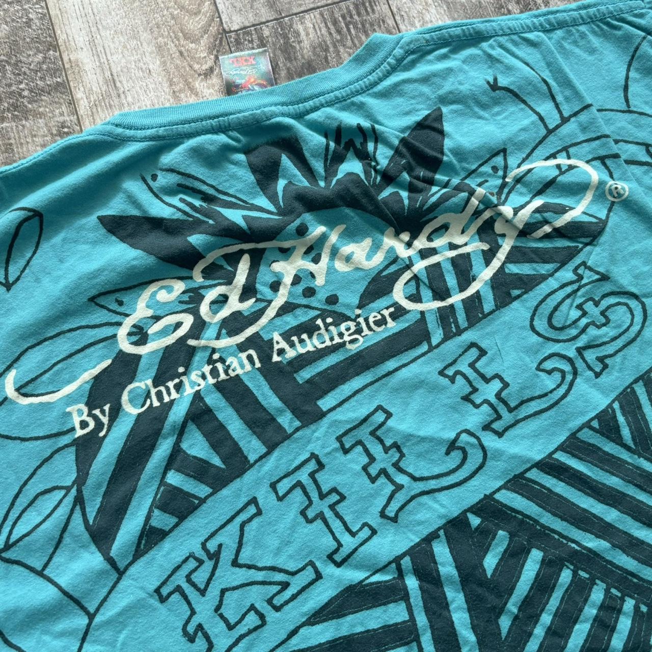 Vintage Y2K Ed Hardy Christian Audigier AOP Graphic | Depop