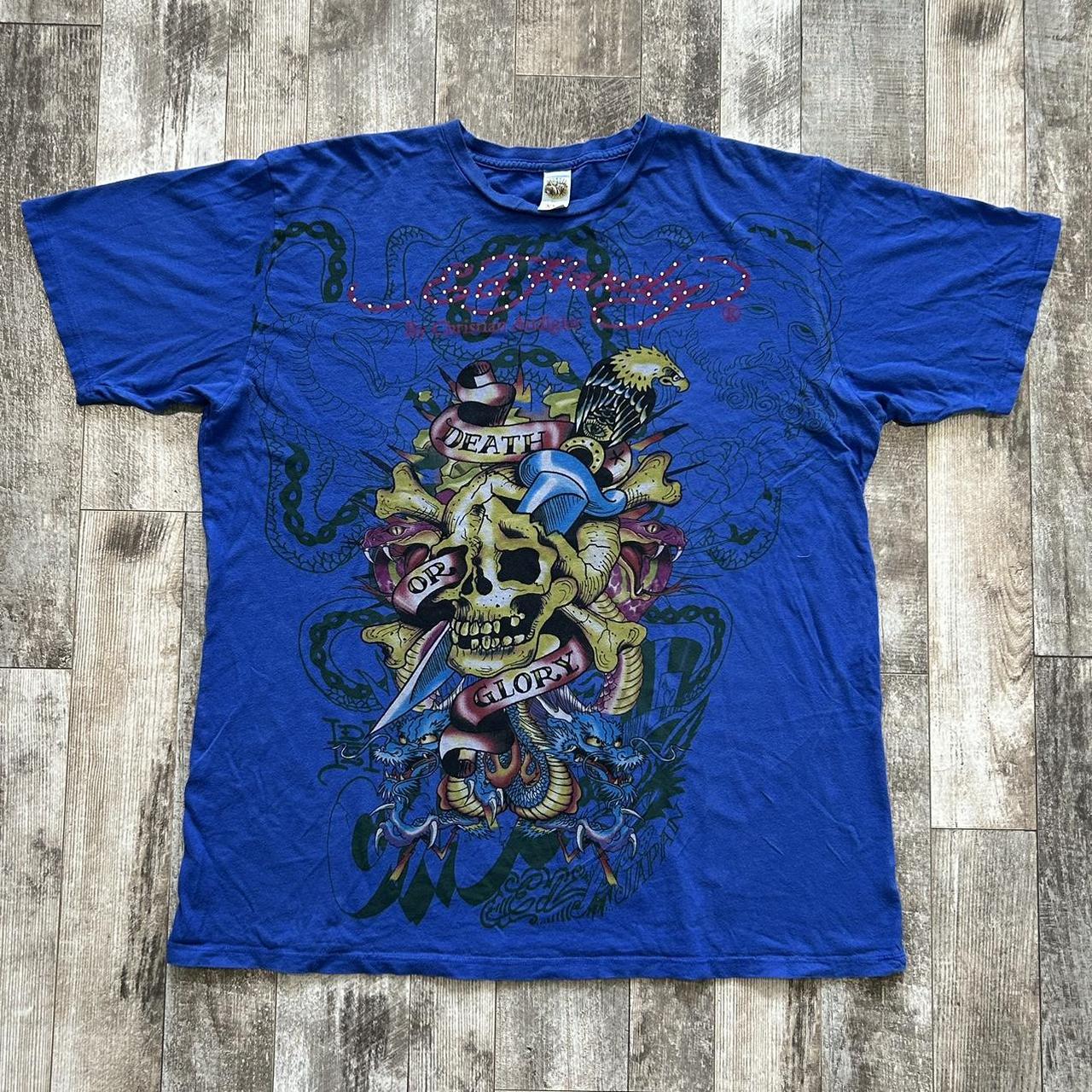 Vintage Y2K Ed Hardy Christian Audigier AOP Graphic | Depop