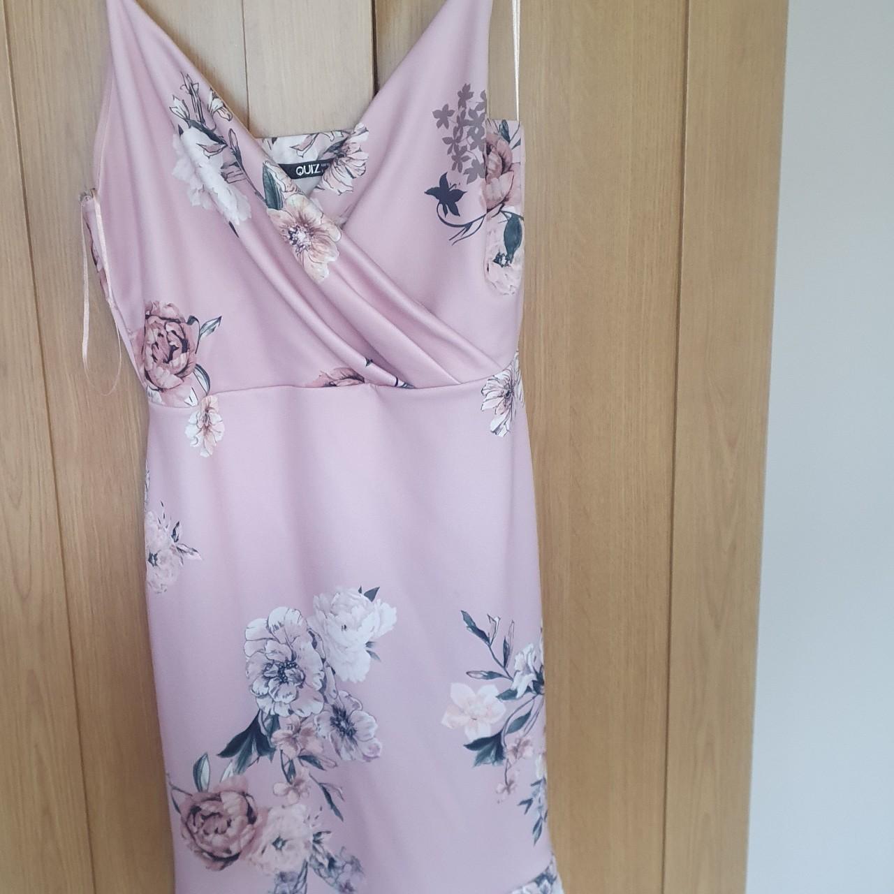 Light pink quiz dress Flower pattern Size 16 Wore... - Depop