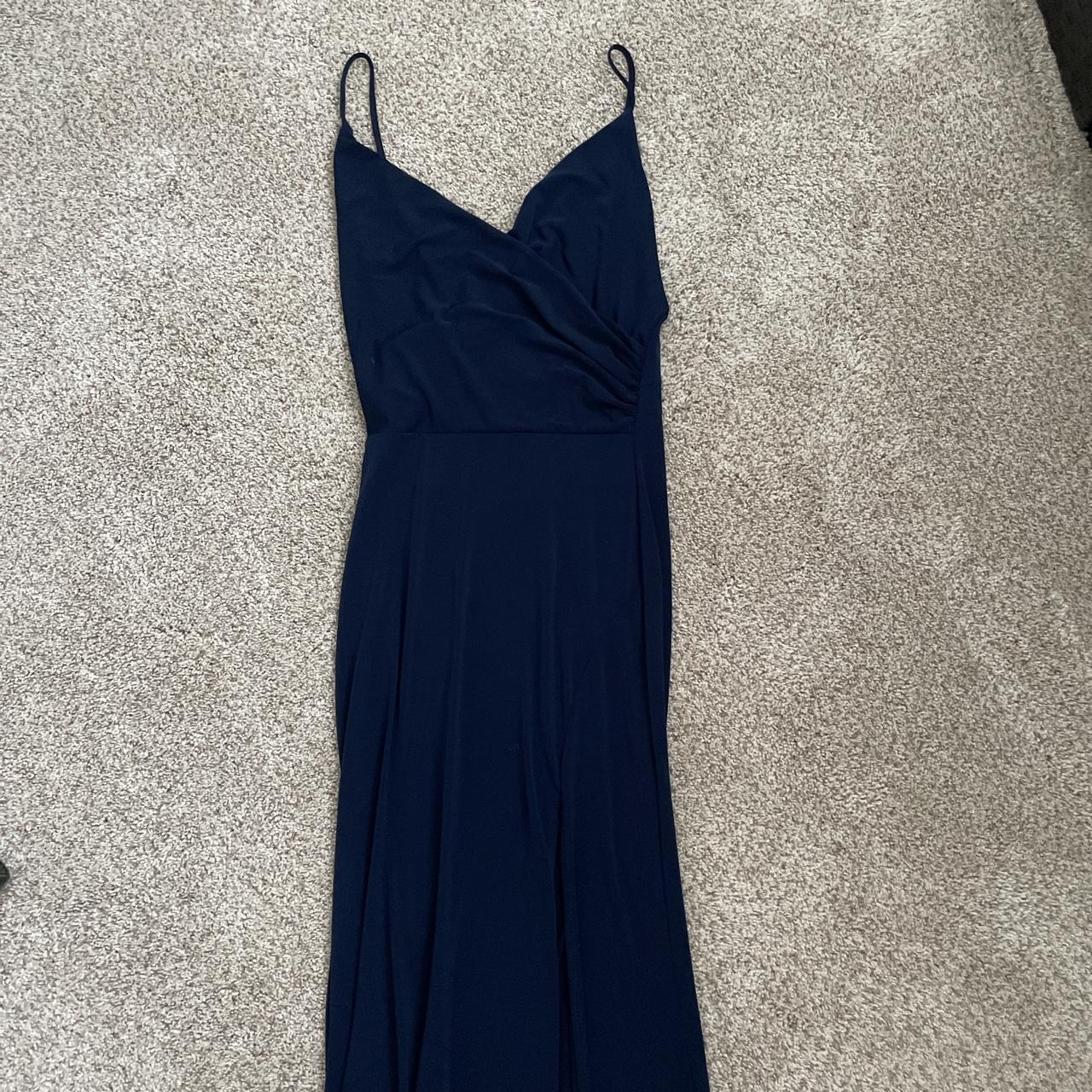 Fashion Nova Women's Navy Dress | Depop