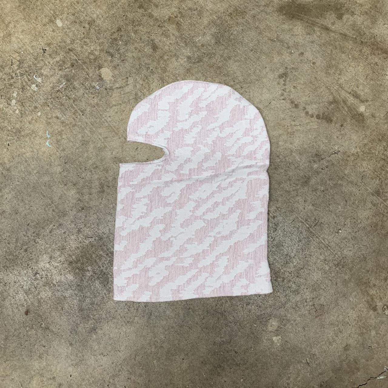 Pink n white camo ski mask Size: one-size fit all... - Depop