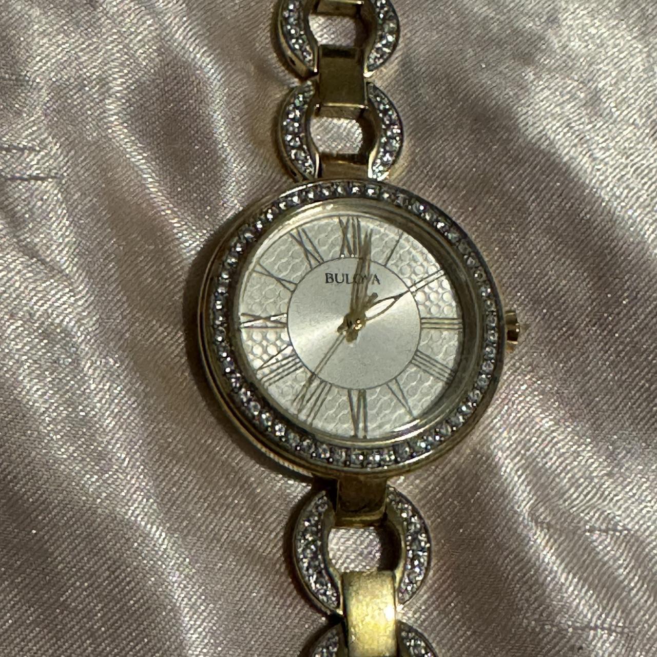 Bulova Classic Crystal Bezel Stainless Steel Ladies Quartz Watch 98L300 2024