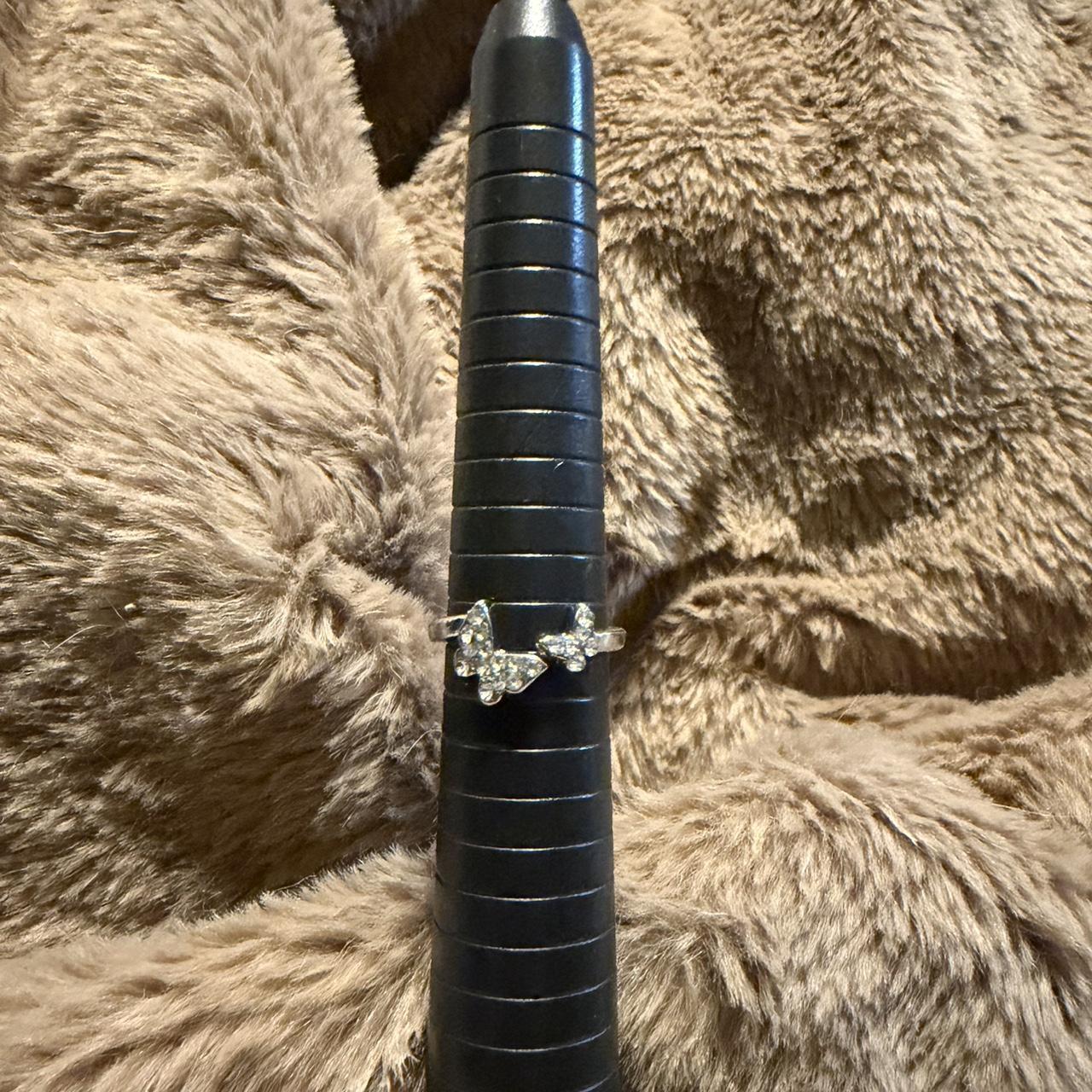 Women's Ring - Silver/Black – Silver stackable ri… - image 2