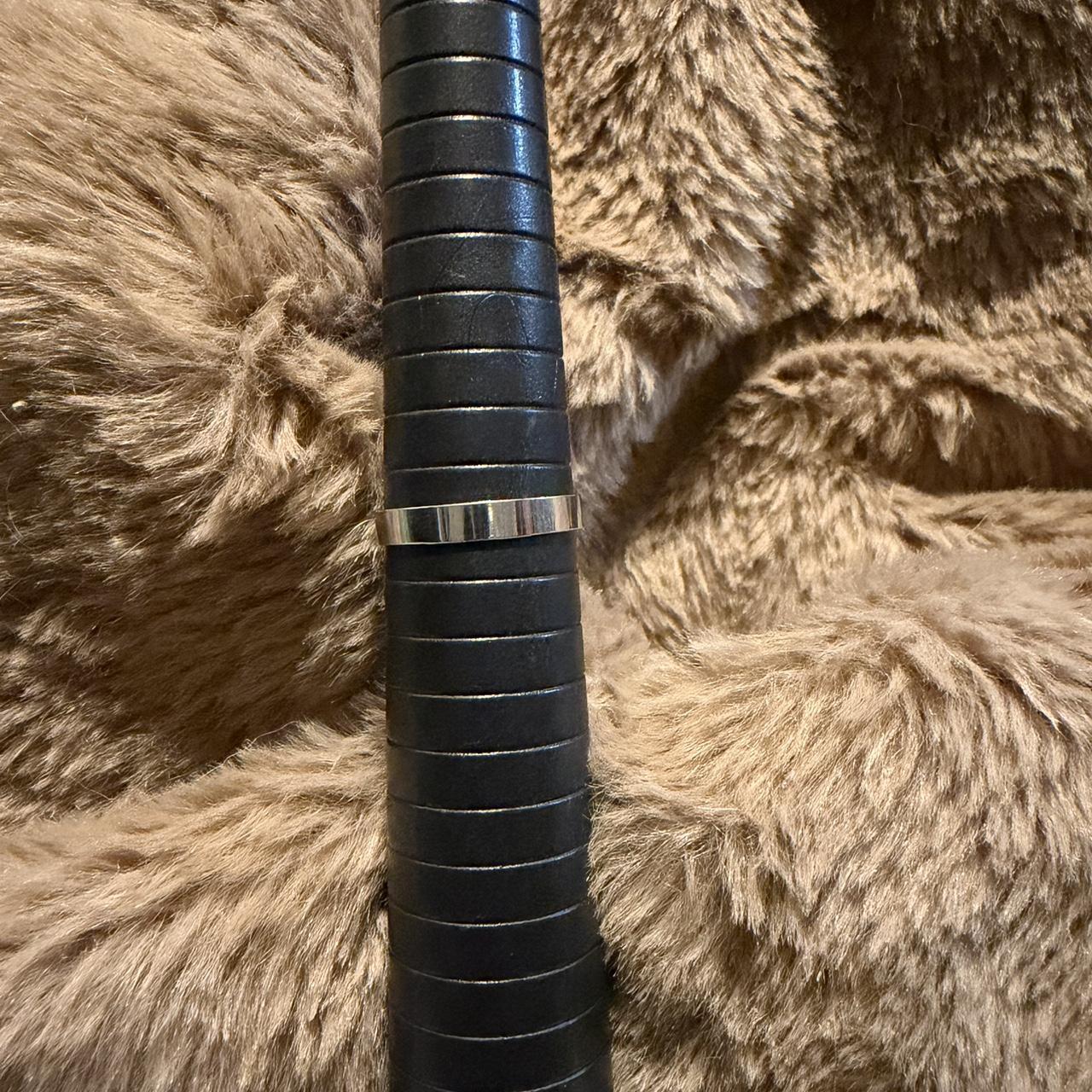 Women's Ring - Silver/Black – Silver stackable ri… - image 3