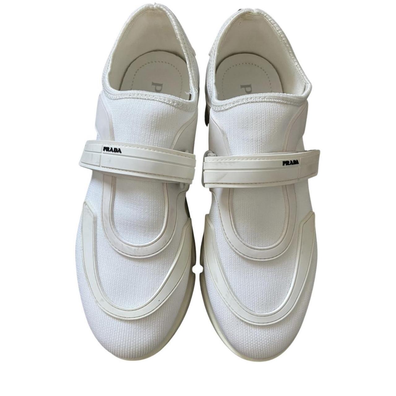 Womens white prada trainers hot sale